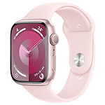 Montre connectée Apple Watch Series 9 GPS - Aluminium Rose - Bracelet Sport Band Rose - 45 mm - Taille S/M - Autre vue