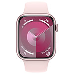 Montre connectée Apple Watch Series 9 GPS - Aluminium Rose - Bracelet Sport Band Rose - 41 mm - Taille S/M - Autre vue