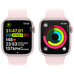 Montre connectée Apple Watch Series 9 GPS - Aluminium Rose - Bracelet Sport Band Rose - 41 mm - Taille S/M - Autre vue