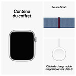 Montre connectée Apple Watch Series 9 GPS - Aluminium Argent - Bracelet Boucle Sport Bleu - 45 mm  - Autre vue