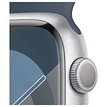 Montre connectée Apple Watch Series 9 GPS - Aluminium Argent - Bracelet  Sport Bleu - 45 mm - Taille M/L - Autre vue
