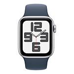 Montre connectée Apple Watch SE GPS (2023) (Argent - Bracelet Sport Band Bleu orage) - 40 mm - Taille M/L - Autre vue