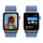 Montre connectée Apple Watch SE GPS (2023) (Argent - Bracelet Sport Loop Bleu d'hiver) - 40 mm - Autre vue