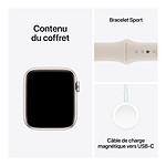 Montre connectée Apple Watch SE GPS (2023) (Lumière stellaire - Bracelet Sport Band Lumière stellaire) - 44 mm - Taille S/M - Autre vue