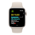 Montre connectée Apple Watch SE GPS + Cellular (2023) (Lumière stellaire - Bracelet Sport Band Lumière stellaire) - 44 mm - Taille M/L - Autre vue