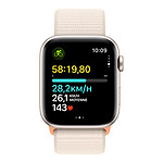 Montre connectée Apple Watch SE GPS + Cellular (2023) (Lumière stellaire - Bracelet Sport Loop Lumière stellaire) - 44 mm - Autre vue