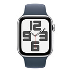 Montre connectée Apple Watch SE GPS + Cellular (2023) (Argent - Bracelet Sport Band Bleu orage) - 44 mm - Taille M/L - Autre vue
