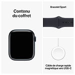 Montre connectée Apple Watch Series 9 GPS - Aluminium Minuit - Bracelet  Sport - 45 mm - Taille S/M - Autre vue