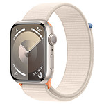 Montre connectée Apple Watch Series 9 GPS - Aluminium Lumière Stellaire - Bracelet  Boucle Sport - 45 mm   - Autre vue