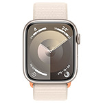 Montre connectée Apple Watch Series 9 GPS - Aluminium Lumière Stellaire - Bracelet  Boucle Sport - 45 mm   - Autre vue