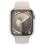 Montre connectée Apple Watch Series 9 GPS - Lumière Stellaire - Bracelet  Sport - 45 mm - Taille M/L  - Autre vue