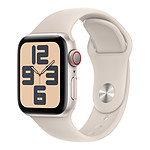 Apple Watch SE GPS + Cellular (2023) (Lumière stellaire - Bracelet Sport Band Lumière stellaire) - 40 mm - Taille S/M