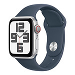 Apple Watch SE GPS + Cellular (2023) (Argent - Bracelet Sport Band Bleu) - 40 mm - Taille S/M