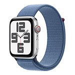 Apple Watch SE GPS + Cellular (2023) (Argent - Bracelet Sport Loop Bleu d'hiver) - 44 mm