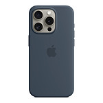 Apple Coque en silicone avec MagSafe pour iPhone 15 Pro - Bleu orage