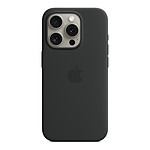 Apple Coque en silicone avec MagSafe pour iPhone 15 Pro - Noir