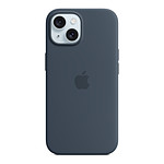 Apple Coque en silicone avec MagSafe pour iPhone 15 - Bleu orage