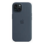 Coque et housse Apple Coque en silicone avec MagSafe pour iPhone 15 - Bleu orage - Autre vue