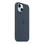 Coque et housse Apple Coque en silicone avec MagSafe pour iPhone 15 - Bleu orage - Autre vue