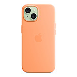 Coque et housse Apple Coque en silicone avec MagSafe pour iPhone 15 - Sorbet à l'orange - Autre vue