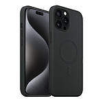 Akashi Coque de protection MagSafe en silicone noir- Apple iPhone 15 Pro Max