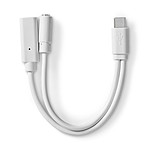 Adaptateurs et câbles Nedis Adaptateur USB-C vers USB-C femelle + Jack 3.5 mm Blanc - Autre vue