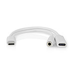 Adaptateurs et câbles Nedis Adaptateur USB-C vers USB-C femelle + Jack 3.5 mm Blanc - Autre vue