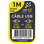 Câble USB TEXTORM Câble USB-C 4.0 40 Gbps - Mâle/Mâle - 1 m - Autre vue