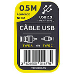 Câble USB TEXTORM Câble USB-C vers USB-A 2.0 - Mâle/Mâle - 50 cm - Autre vue
