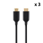 Câble HDMI Belkin Lot de 3 câbles HDMI 2.0 Premium Gold avec Ethernet - 2 m - Autre vue