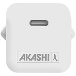 Câble USB Akashi Chargeur secteur USB-C 30W - Blanc - Autre vue
