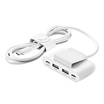 Chargeur Belkin Hub de charge avec 4 ports USB-C et USB-A pour voiture (Blanc) - Autre vue