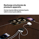 Chargeur Belkin Hub de charge avec 4 ports USB-C et USB-A pour voiture (Blanc) - Autre vue