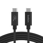 Câble USB Belkin Câble USB4 20 Gbps USB-C vers USB-C - Mâle/Mâle (noir) - 2 m - Autre vue