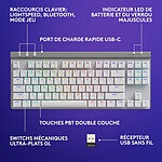 Clavier PC Logitech G G515 Lightspeed TKL - GL Tactile - Blanc - Autre vue