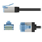 Câble RJ45 Goobay Câble RJ45 Slim Cat 6a U/FTP  - 0.25 m - Noir - Autre vue