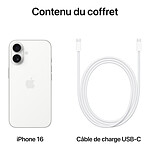 Smartphone Apple iPhone 16 Blanc - 128 Go - Autre vue