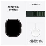 Montre connectée Apple Watch Ultra 2 GPS + Cellular 49 mm - Titane Noir - Bracelet Alpine Vert Foncé L - Autre vue