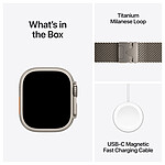 Montre connectée Apple Watch Ultra 2 GPS + Cellular 49 mm - Titane Noir - Bracelet Milanais Naturel L - Autre vue