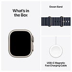 Montre connectée Apple Watch Ultra 2 GPS + Cellular 49 mm - Titane Naturel - Bracelet Océan Marine - Autre vue