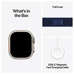 Montre connectée Apple Watch Ultra 2 GPS + Cellular 49 mm - Titane Naturel - Bracelet Trail Bleu S/M - Autre vue