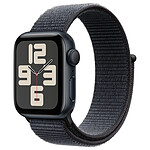 Montre connectée Apple Watch SE GPS (2024) - 44 mm - Aluminium Minuit - Bracelet Sport Textile Encre Violette  - Autre vue