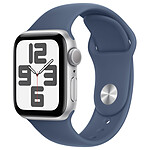 Montre connectée Apple Watch SE GPS (2024) - 40 mm - Aluminium Argent - Bracelet Sport Denim S/M - Autre vue