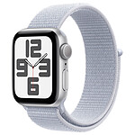 Montre connectée Apple Watch SE GPS (2024) - 40 mm - Aluminium Argent - Bracelet Sport Textile Nuée Bleue - Autre vue