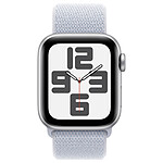 Montre connectée Apple Watch SE GPS (2024) - 40 mm - Aluminium Argent - Bracelet Sport Textile Nuée Bleue - Autre vue