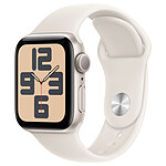 Montre connectée Apple Watch SE GPS (2024) - 40 mm - Aluminium Lumière Stellaire - Bracelet Sport Lumière Stellaire S/M - Autre vue