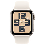 Montre connectée Apple Watch SE GPS (2024) - 44 mm - Aluminium Lumière Stellaire - Bracelet Sport Lumière Stellaire M/L - Autre vue