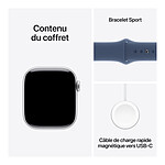 Montre connectée Apple Watch Series 10 GPS - Aluminium Argent - Bracelet  Sport Denim - 42 mm - Taille S/M - Autre vue