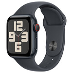 Montre connectée Apple Watch SE GPS + Cellular (2024) - 40 mm - Aluminium Minuit - Bracelet Sport Minuit S/M - Autre vue