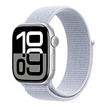 Montre connectée Apple Watch Series 10 GPS - Aluminium Argent - Bracelet Sport Textile Nuée Bleue - 42 mm - Autre vue